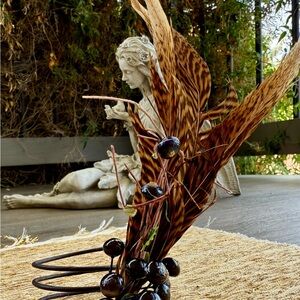 12 Napkin Ring pheasant feathers berries Thanksgiving